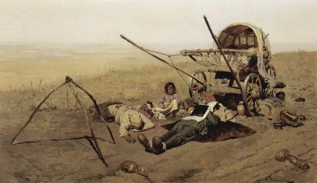 Иванов С. В. "В дороге. Смерть переселенца", 1889 г.