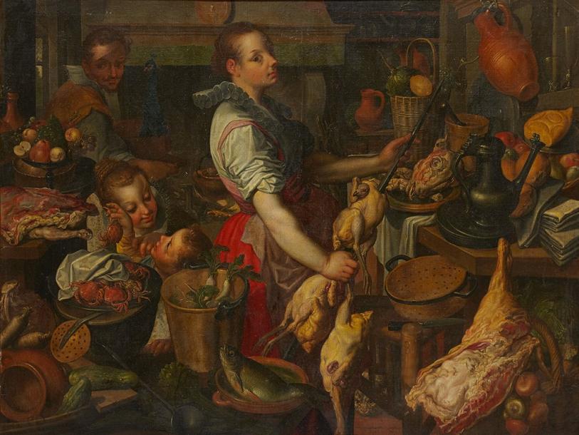 Jeremias Van Winghe (Flemish artist, 1578-1645) Kitchen Scene