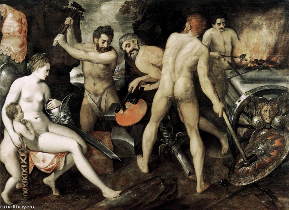 Флорис Франс "Венера в кузнице Вулкана", 1564 Картинная галерея, Берлин