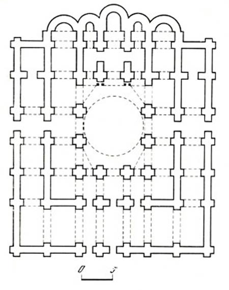 Церковь Дмитриевского монастыря, Киев. втор. пол. XI в. План